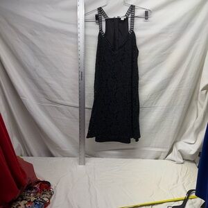 Blue Rain Black Crochet Strap Dress